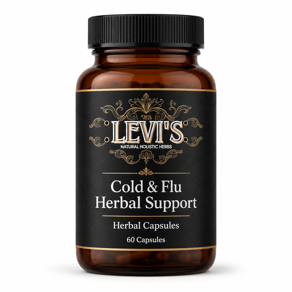 Levi's Natural Holistic Herbs Cold & Flu Herbal Support 60-count capsule bottle