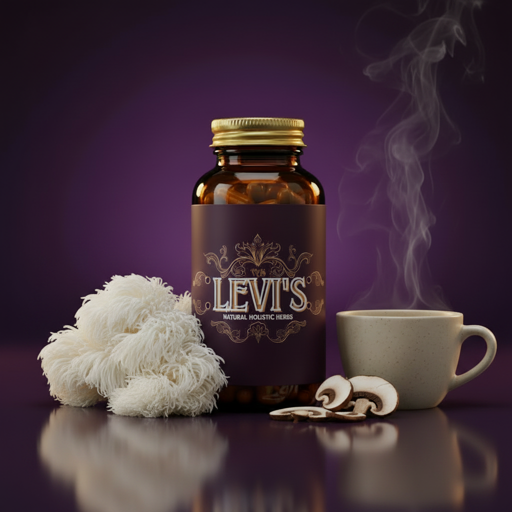 Lion's Mane Mushroom Capsules — Amber Bottle